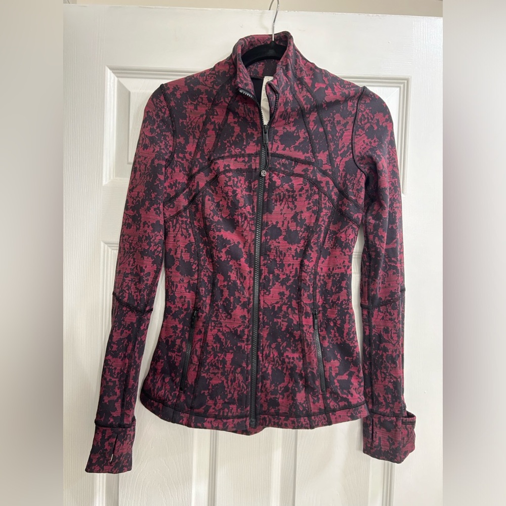 Lululemon Define Jacket Scatter Blossom Jacquard Garnet Luon Size 6